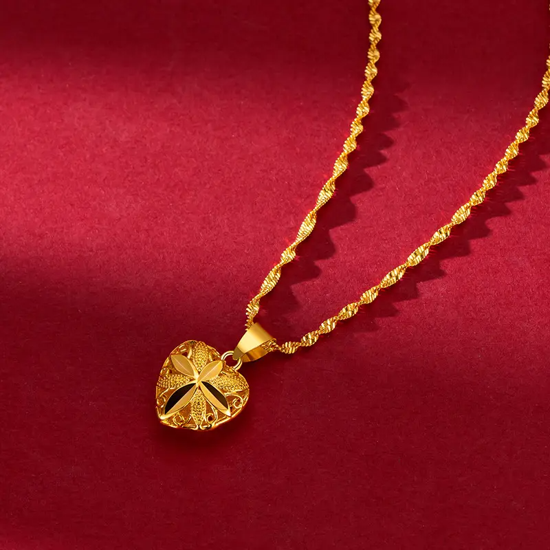 Brass Plated Gold Heart Necklace